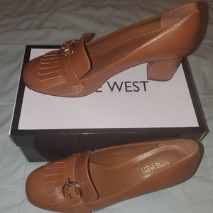 NIB stacked heels. Beautiful shoes. But heels too high for me!